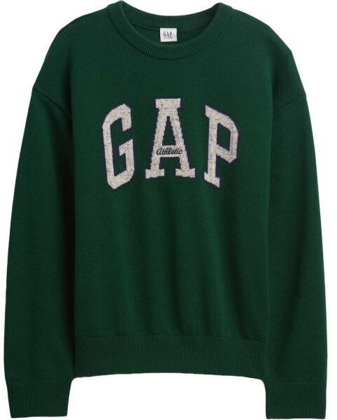 GAP V-JPN GAP ATHLETIC LOGO INTARSIA CREW Chlapčenský sveter, tmavo zelená, veľkosť