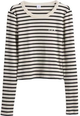 GAP V-JPN LS RIB TEE Dámske crop tričko, biela, veľkosť