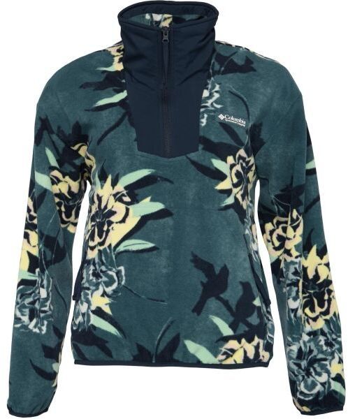 Columbia SEQUOIA GROVE™ PRINTED HALF ZIP Dámska flísová mikina, tmavo zelená, veľkosť