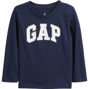 GAP V-FRCH LS LOGO TEE Detské tričko, tmavo modrá, veľkosť 2Y
