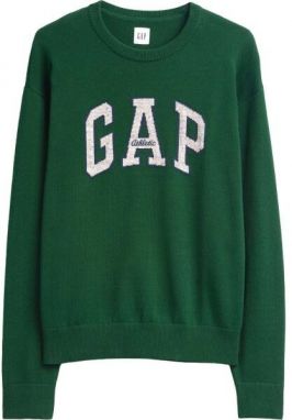 GAP V-INTX GAP ATHLETIC INTARSIA RLXD CREW Pánsky pletený sveter, tmavo zelená, veľkosť