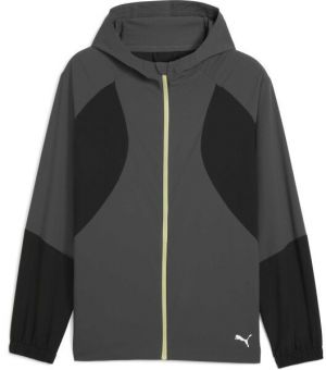 Puma M RUN ULTRAWEAVE HOODED JACKET Pánska bežecká bunda, tmavo sivá, veľkosť