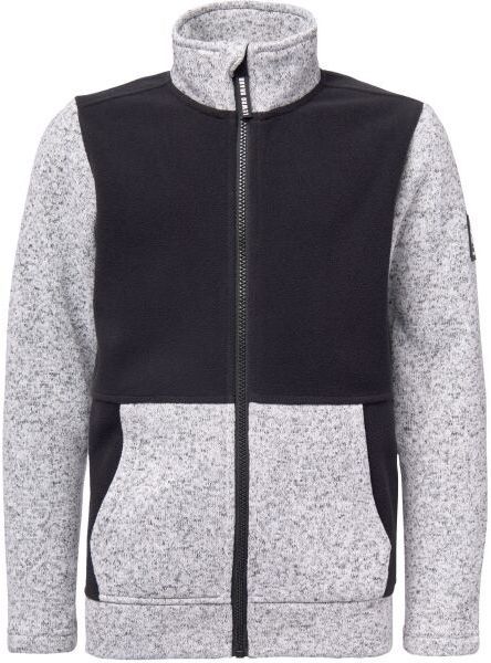 Lewro BILGE Detská flísová mikina svetrového vzhľadu, sivá, veľkosť 152-158