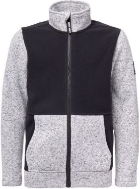 Lewro BILGE Detská flísová mikina svetrového vzhľadu, sivá, veľkosť 152-158