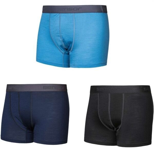 Sensor MERINO ACTIVE 3-PACK Pánske trenírky, čierna, veľkosť