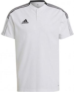 adidas TIRO21 POLO Pánske futbalové tričko, biela, veľkosť XXXL