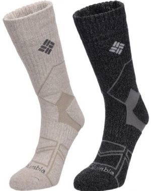 Columbia 2PP HIKE CREW Pánske ponožky, béžová, veľkosť