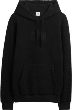GAP V-INTX GAP TEDDY PO HOOD Pánska zateplená mikina, čierna, veľkosť