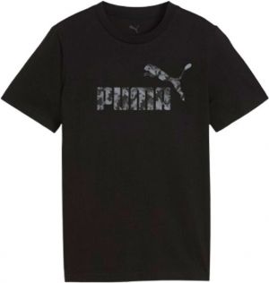 Puma ESSENTIALS CAMO TEE B Chlapčenské tričko, čierna, veľkosť