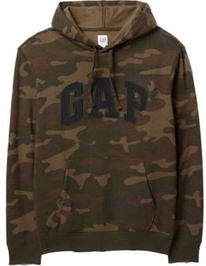 GAP V-PRINTED HERITAGE LOGO PO Pánska mikina, hnedá, veľkosť