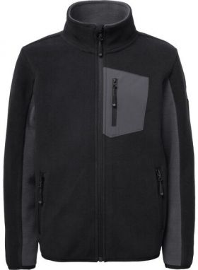 Lewro ONEY Detská flísová mikina, čierna, veľkosť 128-134