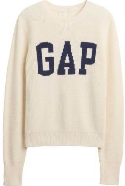 GAP V-FRCH- LOGO SWEATER Dámsky sveter, biela, veľkosť