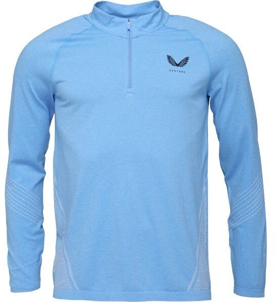 CASTORE SEAMLESS 1/4 ZIP LS TOP Pánske športové tričko, svetlomodrá, veľkosť