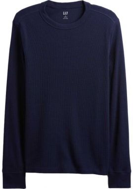 GAP V-WAFFLE CREW Pánske tričko, tmavo modrá, veľkosť