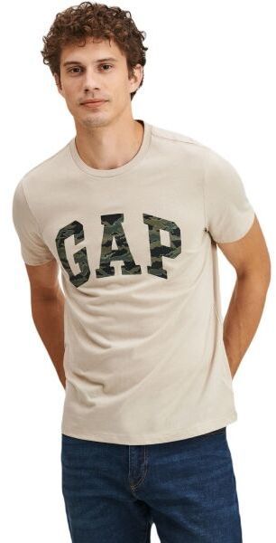 GAP V-BASIC LOGO T Pánske tričko, béžová, veľkosť