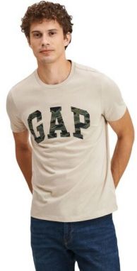 GAP V-BASIC LOGO T Pánske tričko, béžová, veľkosť
