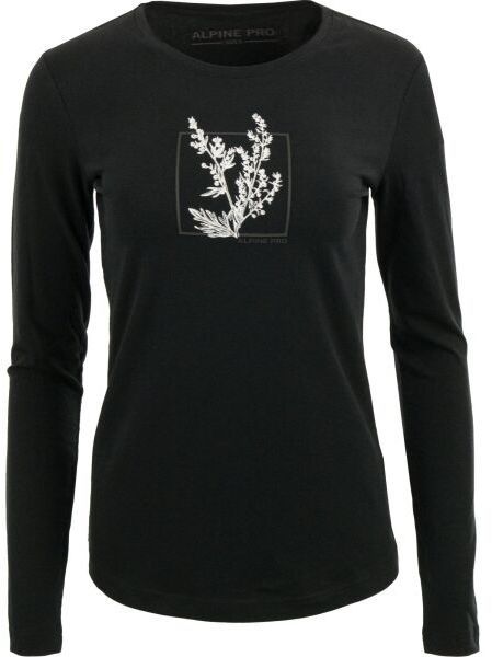 ALPINE PRO SFERA Dámske tričko s dlhými rukávmi, čierna, veľkosť