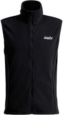 Swix TRACK FLEECE VEST M Pánska flísová vesta, čierna, veľkosť