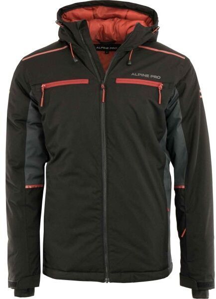 ALPINE PRO MOKER Pánska lyžiarska bunda, čierna, veľkosť