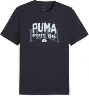 Puma GRAPHIC VARSITY TEE Pánske tričko, tmavo modrá, veľkosť
