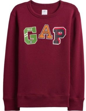 GAP V-FA LOGO CREW Chlapčenská mikina, červená, veľkosť