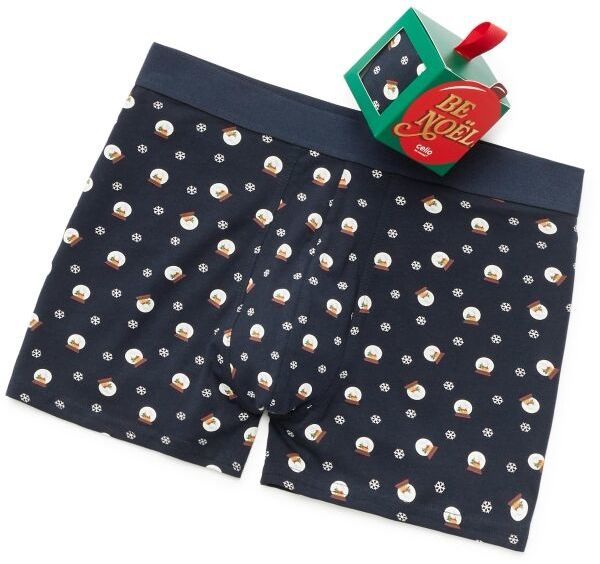 CELIO XMIBOGLOBE Pánske boxerky v darčekovom balení, tmavo modrá, veľkosť