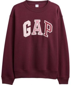 GAP HERITAGE CREW Dámska mikina, vínová, veľkosť
