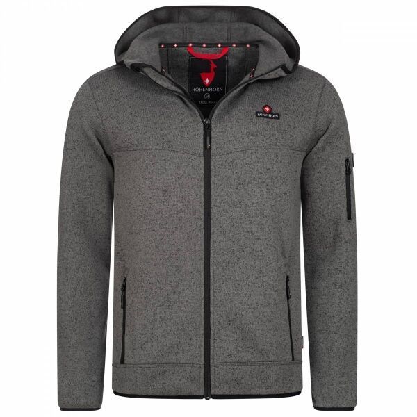 HOHENHORN TACUL Pánska flísová mikina, tmavo sivá, veľkosť