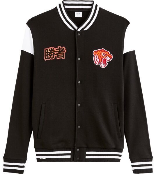 CELIO FESTRANGER Pánska bavlnená mikina, čierna, veľkosť