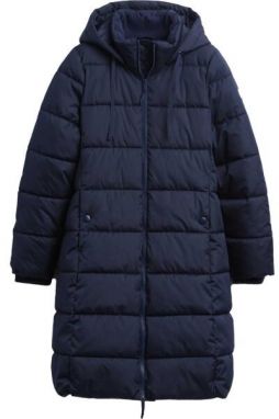 GAP V-FRCH LONG PUFFER COAT Dámsky prešívaný kabát, tmavo modrá, veľkosť