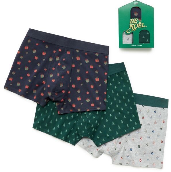CELIO XMIBOGIFT Pánske boxerky v darčekovom balení, tmavo zelená, veľkosť