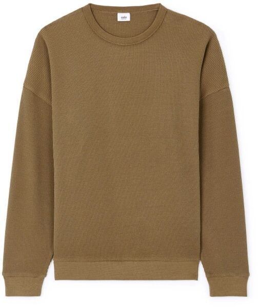 CELIO JECREWWAFF Pánska mikina, hnedá, veľkosť