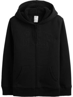 GAP V-OC COZY LOGO FZ Chlapčenská zateplená mikina, čierna, veľkosť