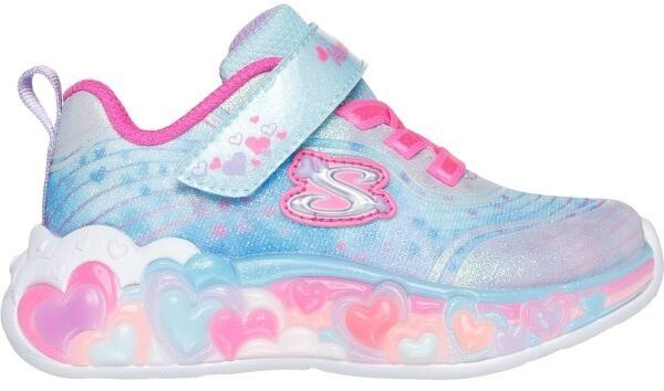 Skechers ETERNAL HEART LIGHTS Dievčenská vychádzková obuv, svetlomodrá, veľkosť