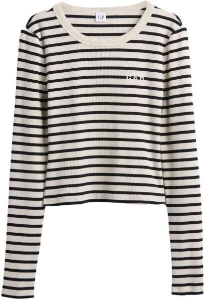 GAP V-JPN LS RIB TEE Dámske crop tričko, biela, veľkosť