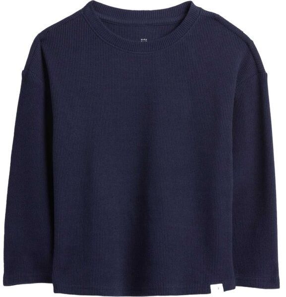 GAP V-LS COZY WAFFLE CREW Detské tričko, tmavo modrá, veľkosť 4Y
