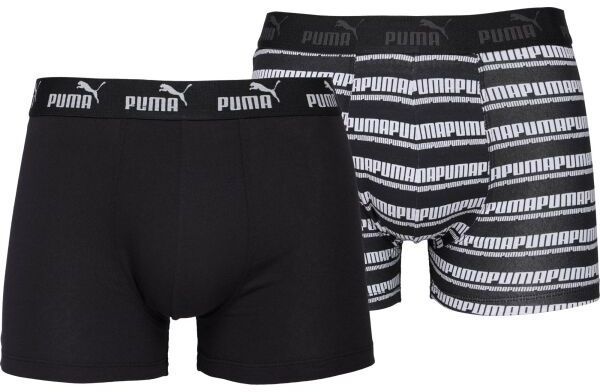 Puma MEN CAT LOGO PRINT BOXER 2P Pánske boxerky, čierna, veľkosť