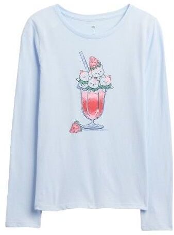 GAP V-SEPT LS VAL GR Dievčenské tričko, svetlomodrá, veľkosť