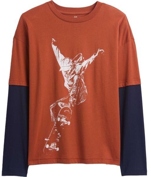 GAP V-LS ELV GRAPHIC TEE Detské tričko, hnedá, veľkosť