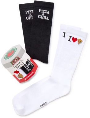 CELIO XMISOPIZZA Pánske ponožky v darčekovom balení, biela, veľkosť
