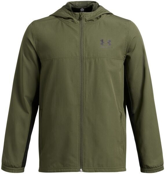 Under Armour RIVAL WOVEN JACKET Chlapčenská bunda, tmavo zelená, veľkosť L