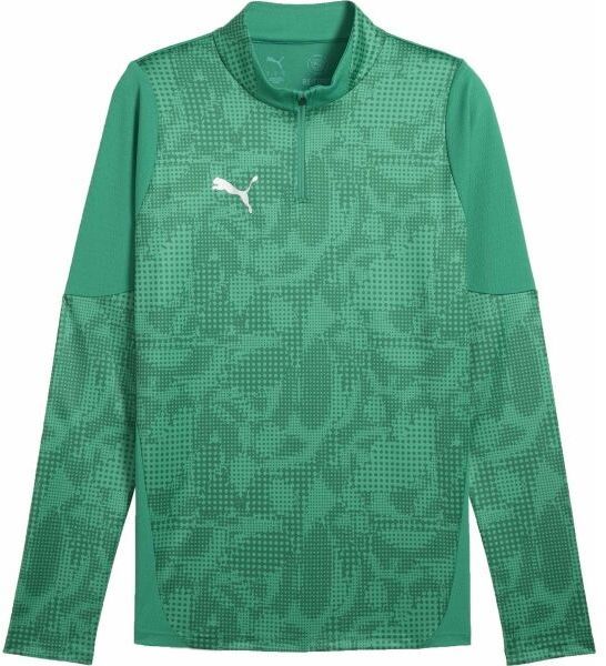 Puma TEAMCUP TRAINING 1/4 ZIP TOP Pánska športová mikina, zelená, veľkosť