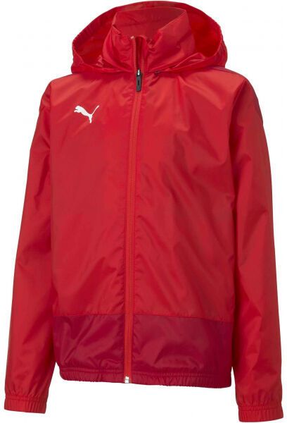 Puma TEAMGOAL 23 TRAINING RAIN JACKET JR Detská šuštiaková bunda, červená, veľkosť