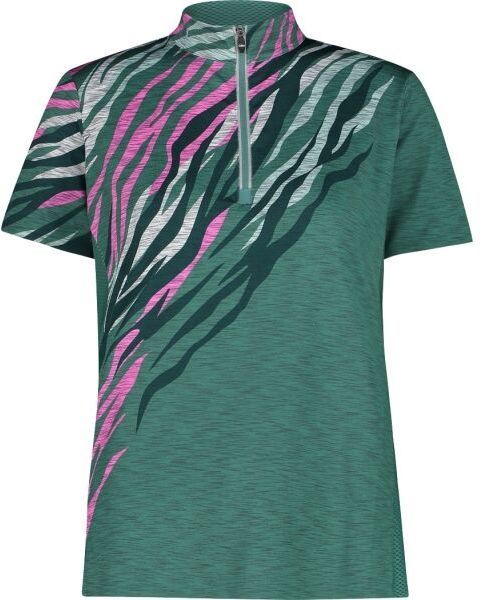 CMP WOMAN T-SHIRT FREE BIKE Dámsky cyklistický dres, tmavo zelená, veľkosť