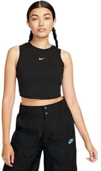 Nike W SPORTSWEAR ESSNTILALS RIB CRP TANK Dámske tielko, čierna, veľkosť