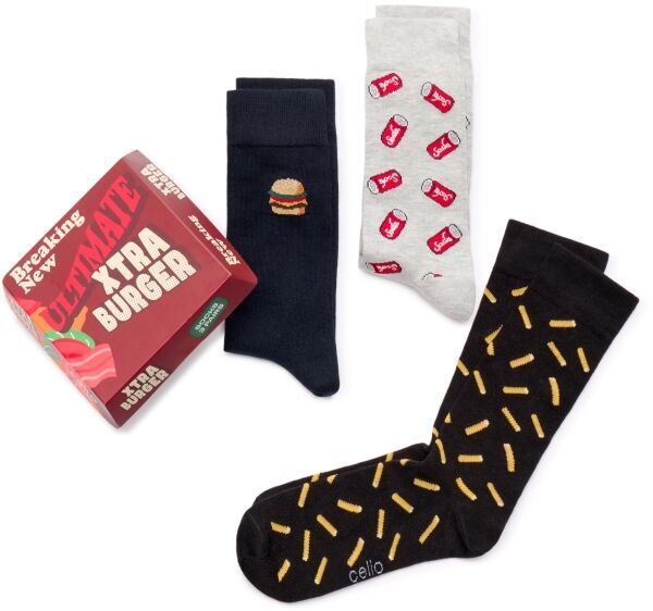 CELIO XMISOHAPPY Pánske ponožky v darčekovom balení, čierna, veľkosť