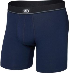 SAXX ESSENTIAL COTTON BOXER BRIEF FLY Pánska spodná bielizeň, tmavo modrá, veľkosť