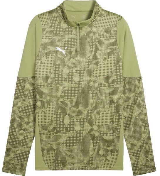Puma TEAMCUP TRAINING 1/4 ZIP TOP Pánska športová mikina, zelená, veľkosť