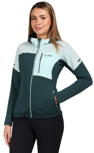 KILPI MEMPHIS Dámska funkčná mikina s kapucňou, tmavo zelená, veľkosť