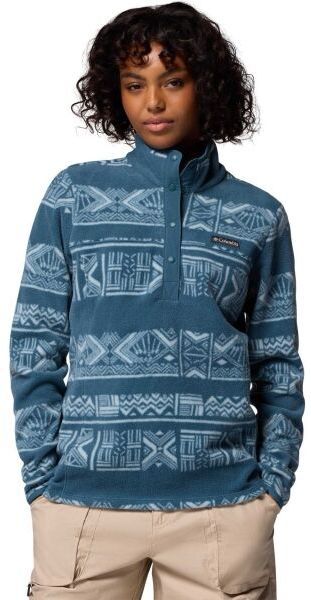 Columbia BENTON SPRINGS™ PRINTED 1/2 SNAP Dámska flísová mikina, tyrkysová, veľkosť